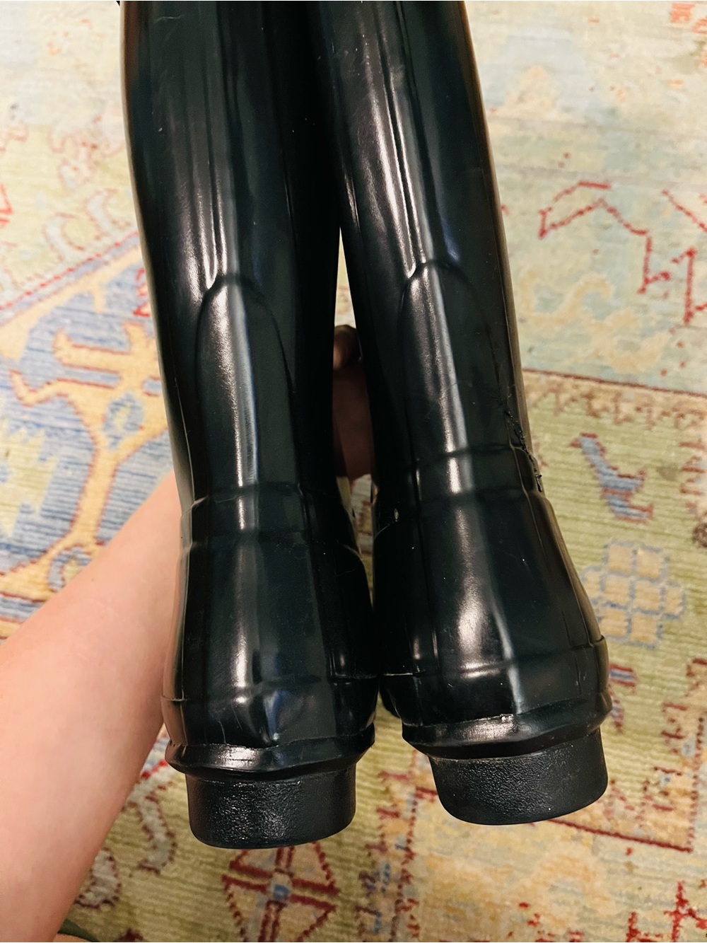 Hunter Tall Gloss Waterproof Rain Boots in Black - Picture 8 of 10
